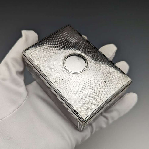 1861 British Antique Cut Glass Box Pure Silver Lid 213g