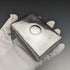 1861 British Antique Cut Glass Box Pure Silver Lid 213g