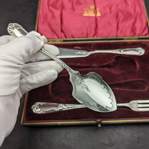 英国ヴィンテージ シルバープレート製 ケーキサービングセット マッピン&ウェッブ