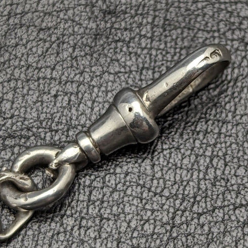 1887年頃 英国アンティーク 純銀製 アルバートチェーン 49g 純銀メダルフォブ