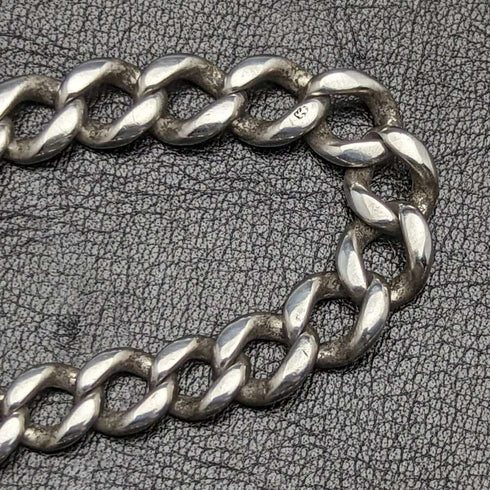 Around 1887 British Antique Sterling Silver Albert Chain 49g Sterling Silver Medal Fob