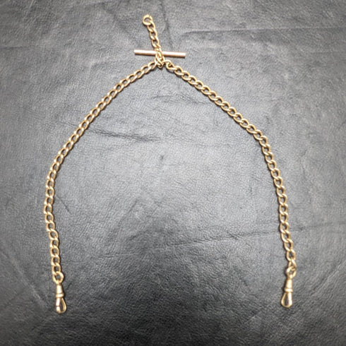 British Vintage Gold Plated Double Albert Chain