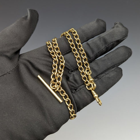 British Vintage Gold Plated Double Albert Chain