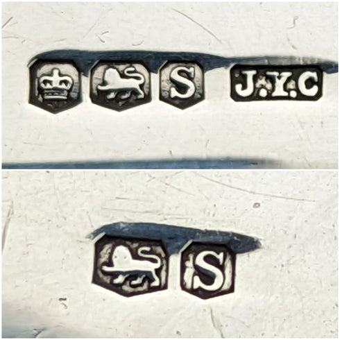 1960 年英國復古純銀手柄雙刀片折疊迷你刀