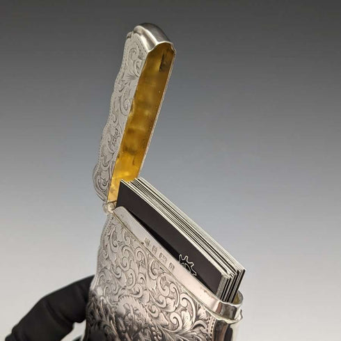 1900 British Antique Sterling Silver Thick Card Case 106g