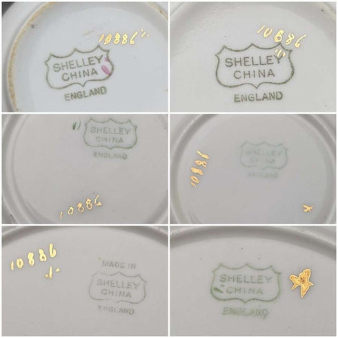 约1920年 英国Shelley 茶杯三件套 一对