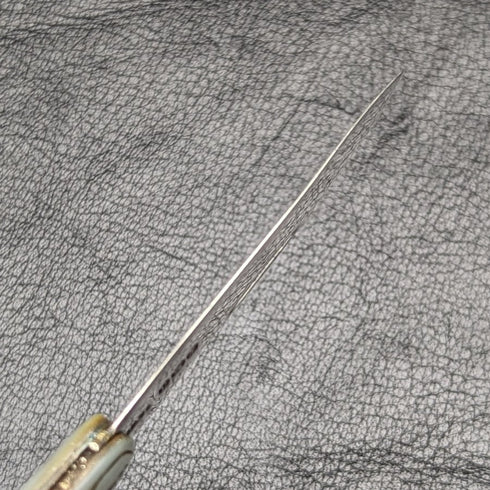 1921 年英國古董白珍珠貝殼雕刻手柄純銀刀片折疊筆刀