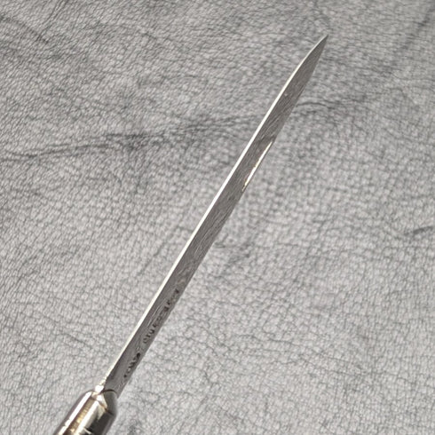 1902 年英國古董白色珍珠雕刻手柄純銀刀片折疊筆刀