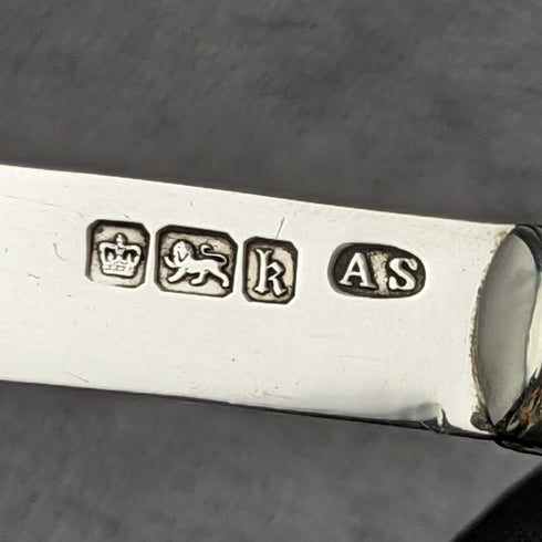 1902 年英國古董白色珍珠雕刻手柄純銀刀片折疊筆刀