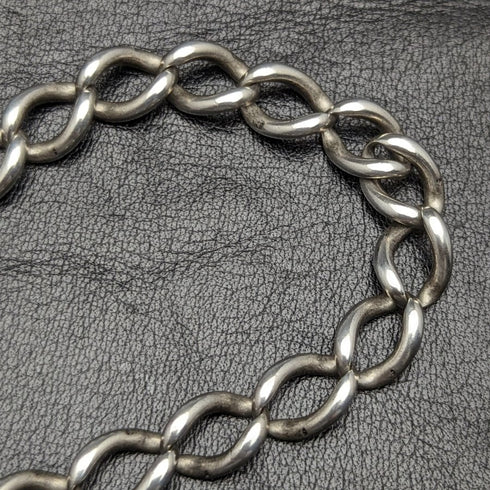 Around 1900 British Antique Sterling Silver Albert Chain 52g Sterling Silver Medal Fob