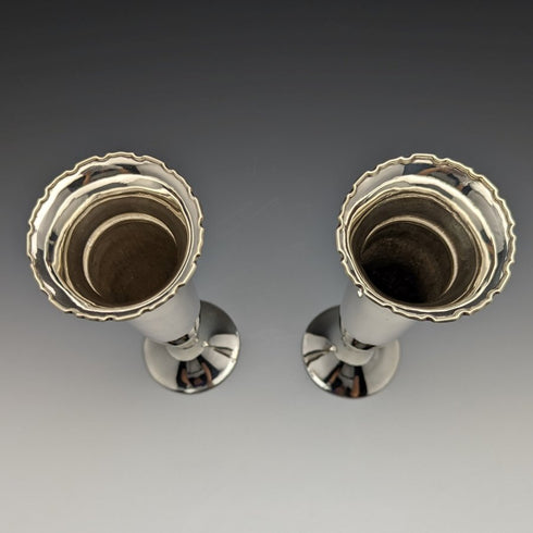 1909 年英國古董純銀中號花瓶一對 341 克