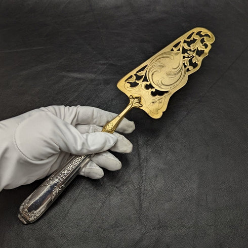 法國仿古純銀手柄蛋糕服務器