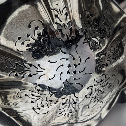 米国ヴィンテージ 純銀製ティーストレーナー 木製ハンドル