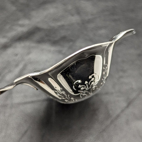 米国ヴィンテージ 純銀製ティーストレーナー 木製ハンドル