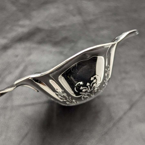 米国ヴィンテージ 純銀製ティーストレーナー 木製ハンドル
