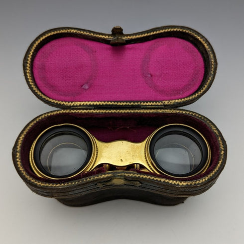 フレンチアンティーク マルチ白蝶貝装飾 オペラグラス 双眼鏡 ケース入り