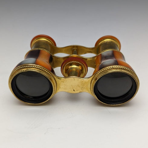 프렌치 앤티크 멀티 화이트 자개 장식 오페라 글라스 쌍안경 (케이스 포함)