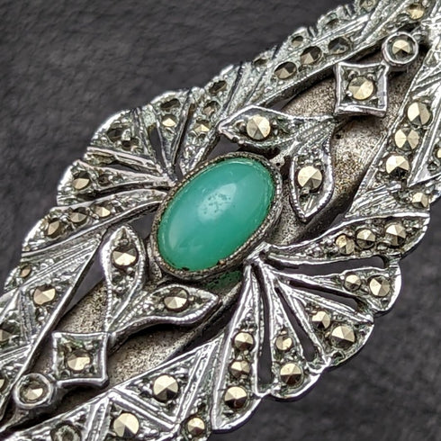 アンティーク 携帯用折りたたみ式眼鏡 マルカサイト装飾 ロニエット