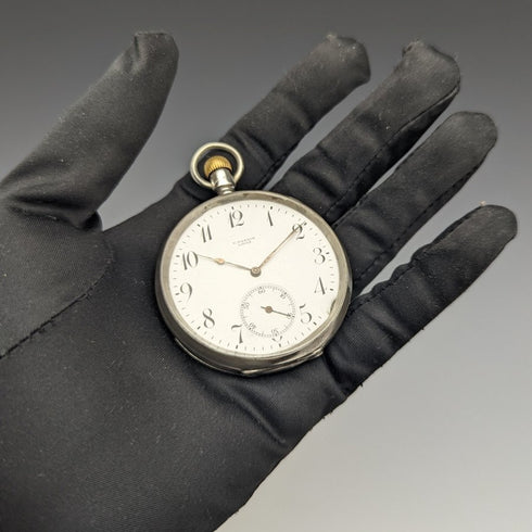 1920年頃 アンティーク ユリス・ナルダン 懐中時計 銀側ケース 動作良好