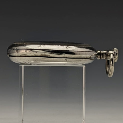 アンティーク ユリス・ナルダン 懐中時計 銀側兵士彫刻ケース 動作良好