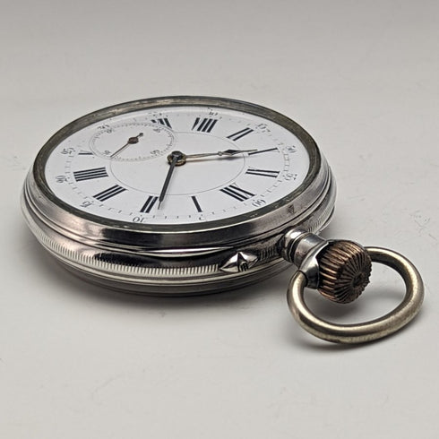Around 1900 Antique TISSOT pocket watch Silver side case Cylinder escapement Works well