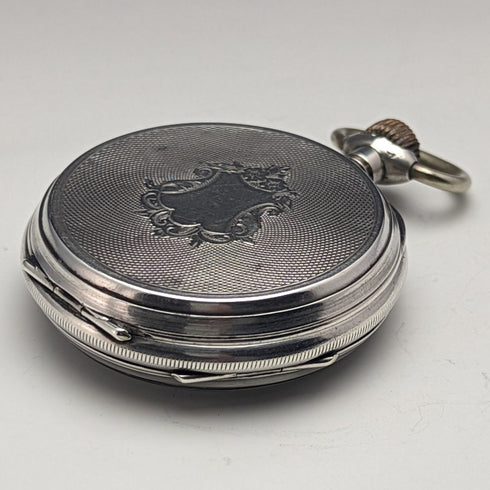 Around 1900 Antique TISSOT pocket watch Silver side case Cylinder escapement Works well