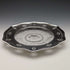 US vintage sterling silver rim decorated cut glass plate diameter 19cm