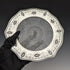 US vintage sterling silver rim decorated cut glass plate diameter 19cm