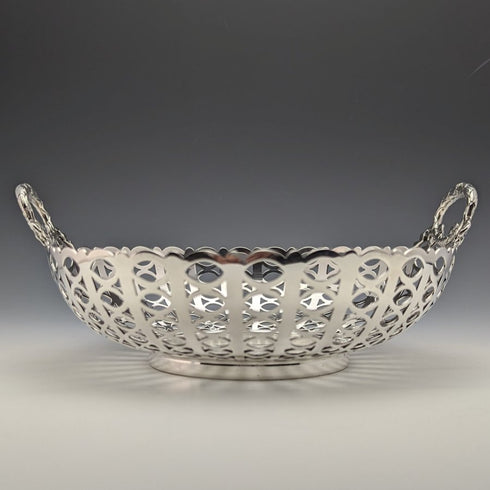 1911年 英国アンティーク 純銀製ボウル ピアス装飾 452g MAPPIN&WEBB