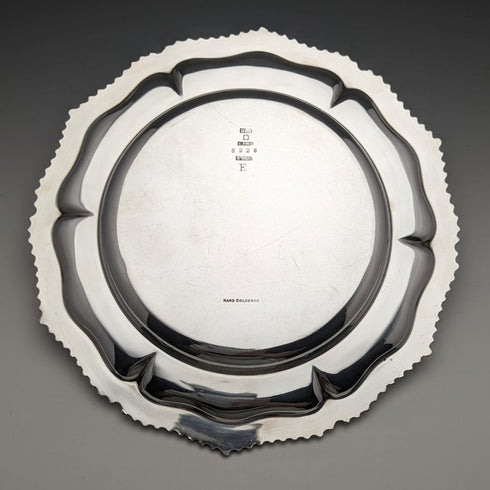 英国ヴィンテージ シルバープレート製 デザートプレート ペア 直径21cm