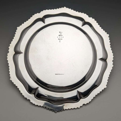 British vintage silver plate dessert plate pair diameter 21cm