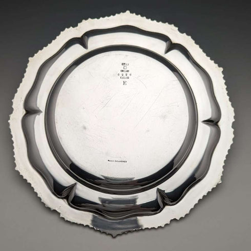British vintage silver plate dessert plate pair diameter 21cm