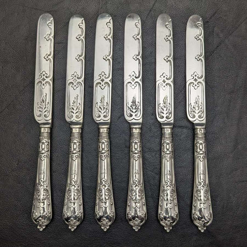 1879 年左右英國古董純銀手柄餐具套裝,木盒裝