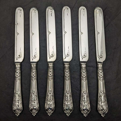 1879 年左右英國古董純銀手柄餐具套裝,木盒裝