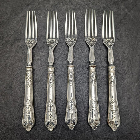 1879年頃 英国アンティーク 純銀ハンドル製 カトラリーセット 木箱入り