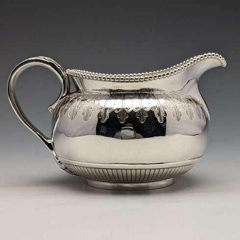 Jarra de crema de plata chapada, antigüedad británica de alrededor de 1865
