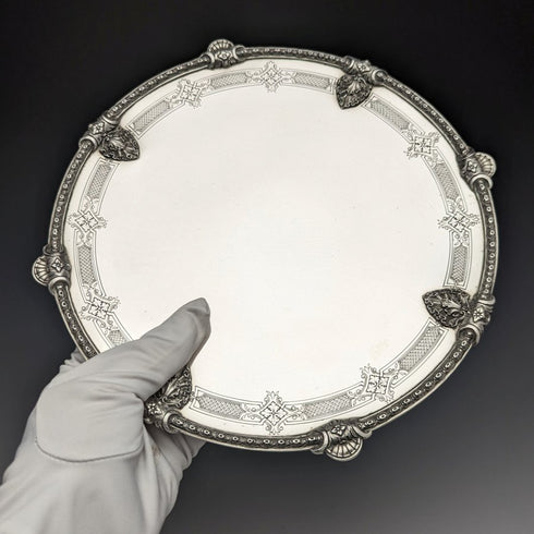 1935 年英國復古純銀蜜餞/塔扎直徑 24 厘米 668 克巴納德
