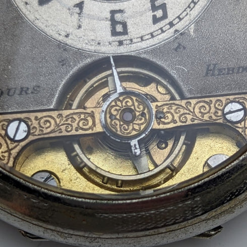 Reloj de bolsillo antiguo Hebdomas de 8 días, caja de metal, en buen estado de funcionamiento