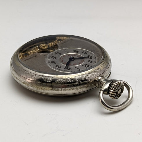 Reloj de bolsillo antiguo Hebdomas de 8 días, caja de metal, en buen estado de funcionamiento