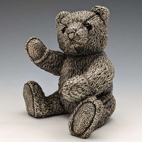 Figura de oso de peluche con baño de plata fina de Country Artists (Reino Unido), 501 g