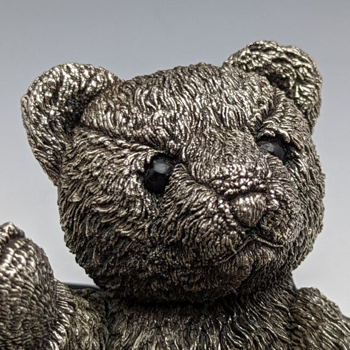 英國鄉村藝術家泰迪熊純銀雕塑小雕像 501 克