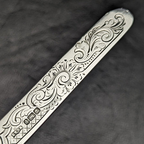 1903年 英国アンティーク 純銀製クリスニングカトラリーセット ケース入り