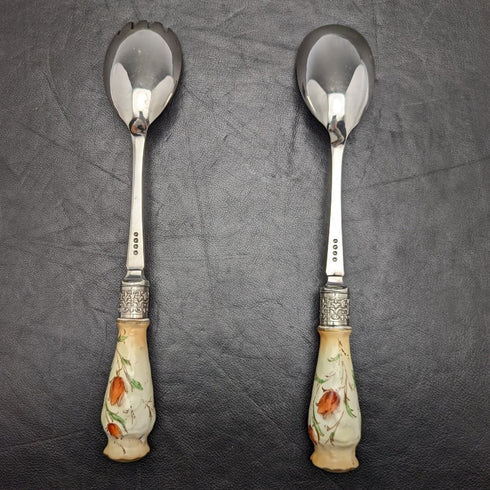 英國復古陶柄沙拉服務器套裝