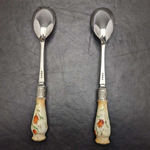英國復古陶柄沙拉服務器套裝