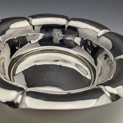 1901年 英国アンティーク 純銀製 フラワー型ボウル 319g 直径23cm Henry Atkins