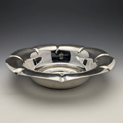 1901年 英国アンティーク 純銀製 フラワー型ボウル 319g 直径23cm Henry Atkins