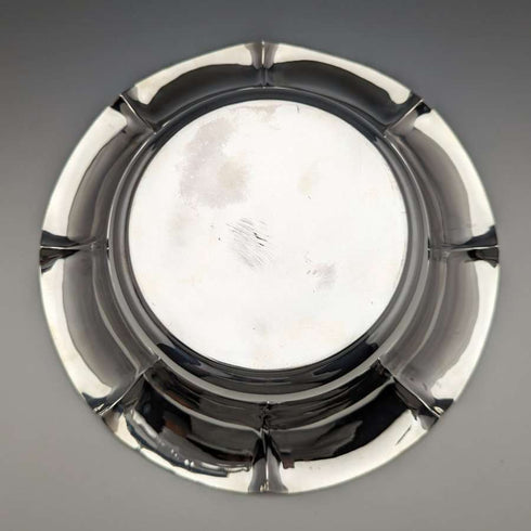 1901 British Antique Sterling Silver Flower Bowl 319g Diameter 23cm Henry Atkins
