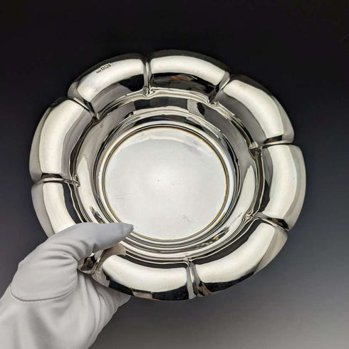 1901 British Antique Sterling Silver Flower Bowl 319g Diameter 23cm Henry Atkins