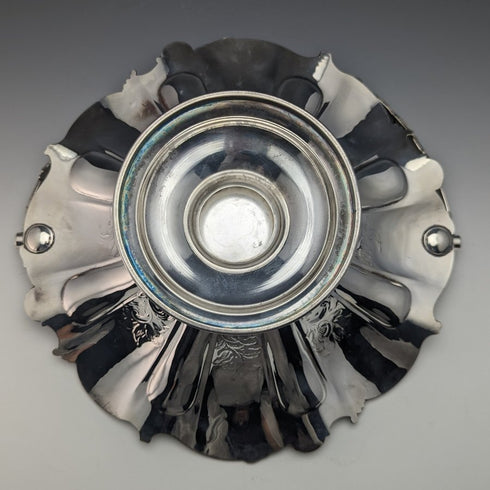 英國古董銀盤大籃子操作手柄 836 克