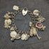 British vintage sterling silver charm bracelet 73g